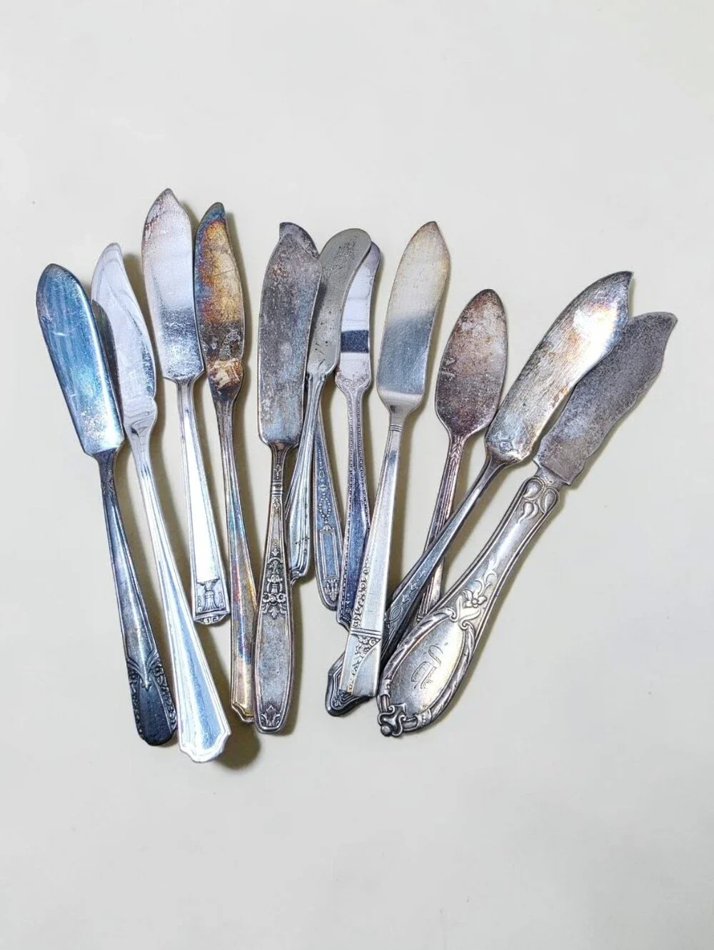 Vintage & Antique Butter Knives Silverplate Stainless Set Of 12 Mix-n-Match